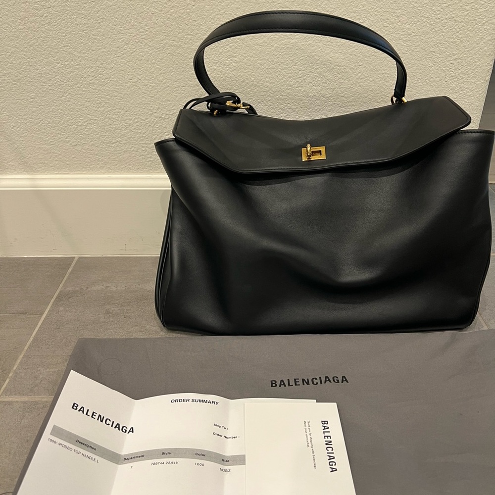 Balenciaga WOMEN'S RODEO HANDBAG LARGE IN BLACK
